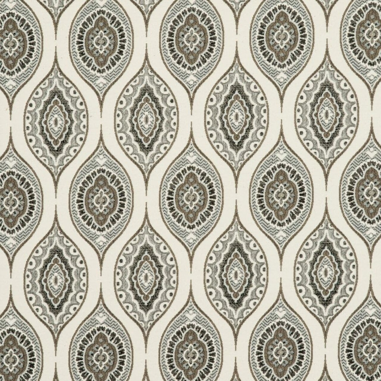 Black Brown Grey Abstract Geometric Woven Pattern Upholstery Fabric by The Yard - SKU: Pierce Granite